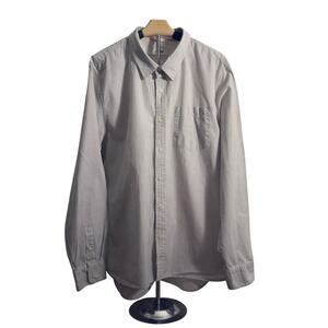 Buck Mason Wornwell Single Needle Dress Shirt White/Grey Stripe